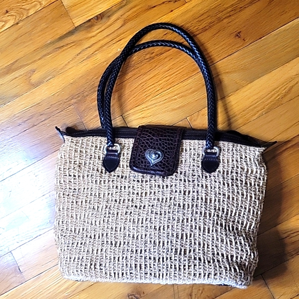 Brighton Woven Straw Shoulder Tote Bag